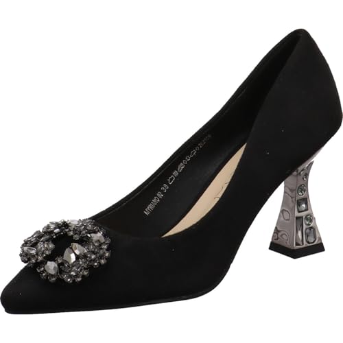 Laura Vita Misstyl by, Damen Pumps Myriano 02 in Schwarz mit Brosche funkelt und Absatz Glitzer. schwarz Gr. 38 Laura Vita Misstyl by, Damen Pumps Myriano 02 in Schwarz mit Brosche funkelt und Absatz Glitzer. schwarz Gr. 38 von Laura Vita