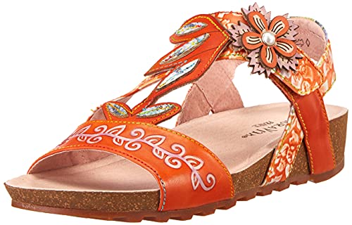 LAURA VITA Damen BRCYANO 52 Wedge Sandal, Orange, 37 EU von Laura Vita