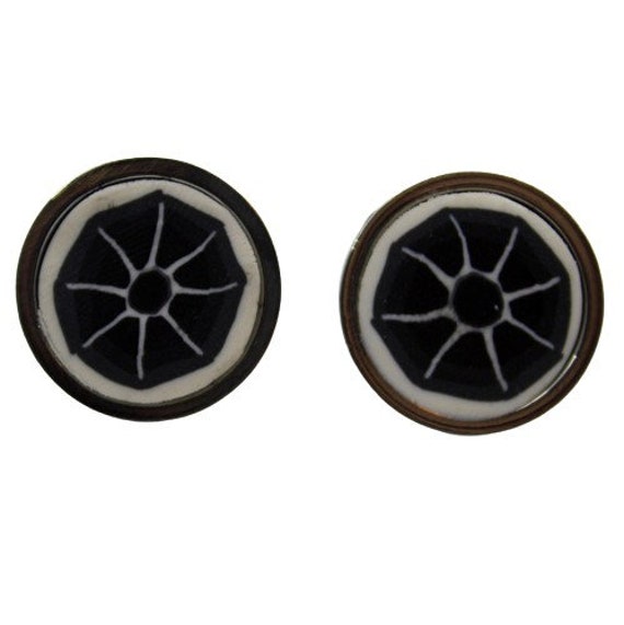 Schwarze Und Weiße Rhodium-Manschettenknöpfe von LauraChacel