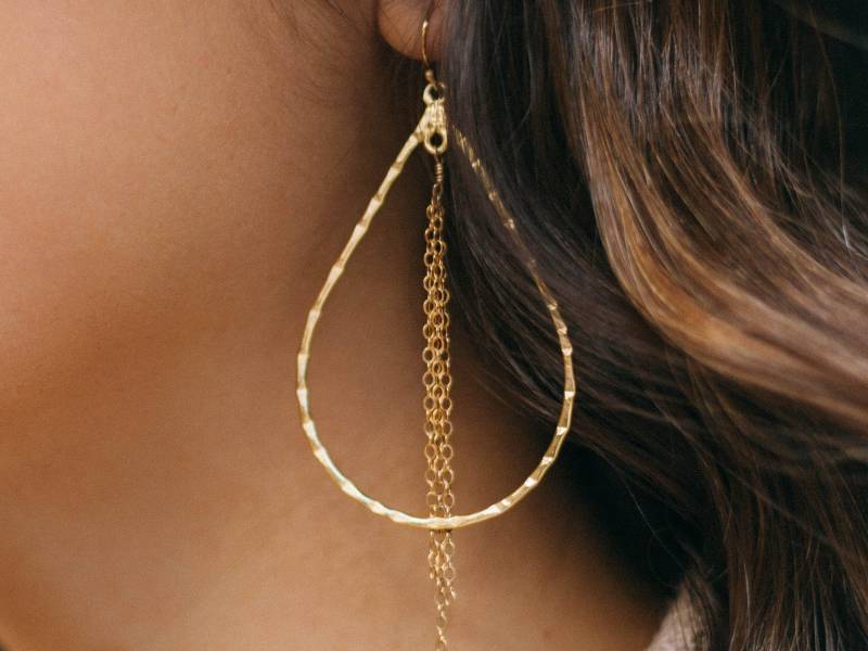 Gehämmert Tropfen Ohrringe Gehämmert Tropfen Ohrringe von LauraElizabethJewels