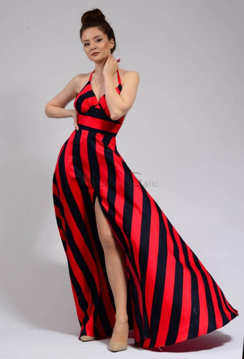 Langes Kleid, Riemenkleid, Sommerkleid, Leinen Coton Spitzenkleid Rot Und Schwarz | Kleid 3Er-Kleid Mit 3 Kleidchen von LauraGalic