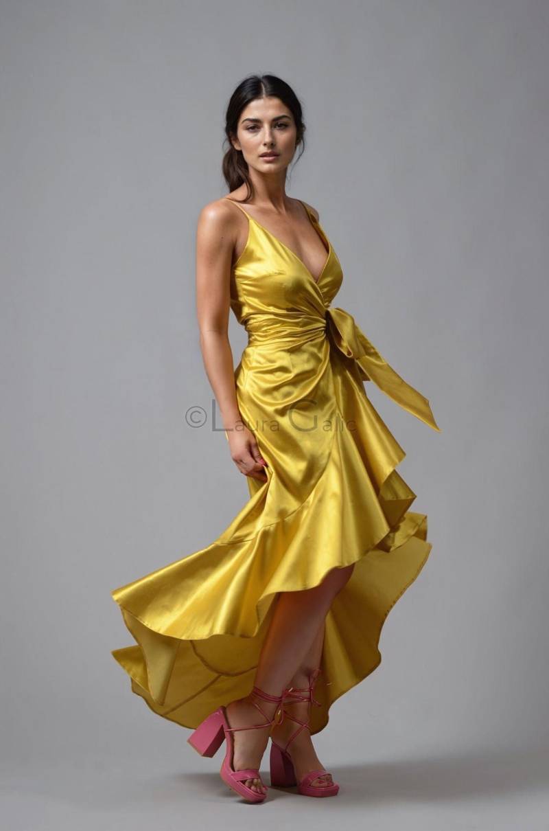 Langes Kleid Mit Trägern, Blumenkleid, Sommerkleid, Wickelkleid, Leinenkleid | Chiara 4 von LauraGalic