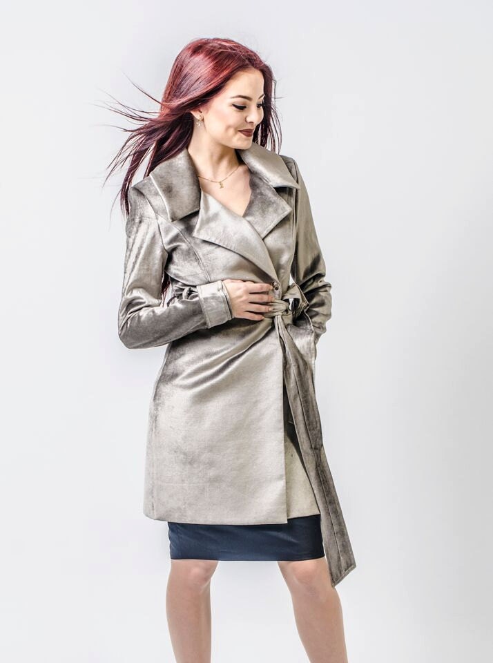 Trenchcoat, Wickel-Midi-Mantel Mit Gürtel, Winter-Herbst-Jacken Für Frauen | Lupe von LauraGalic