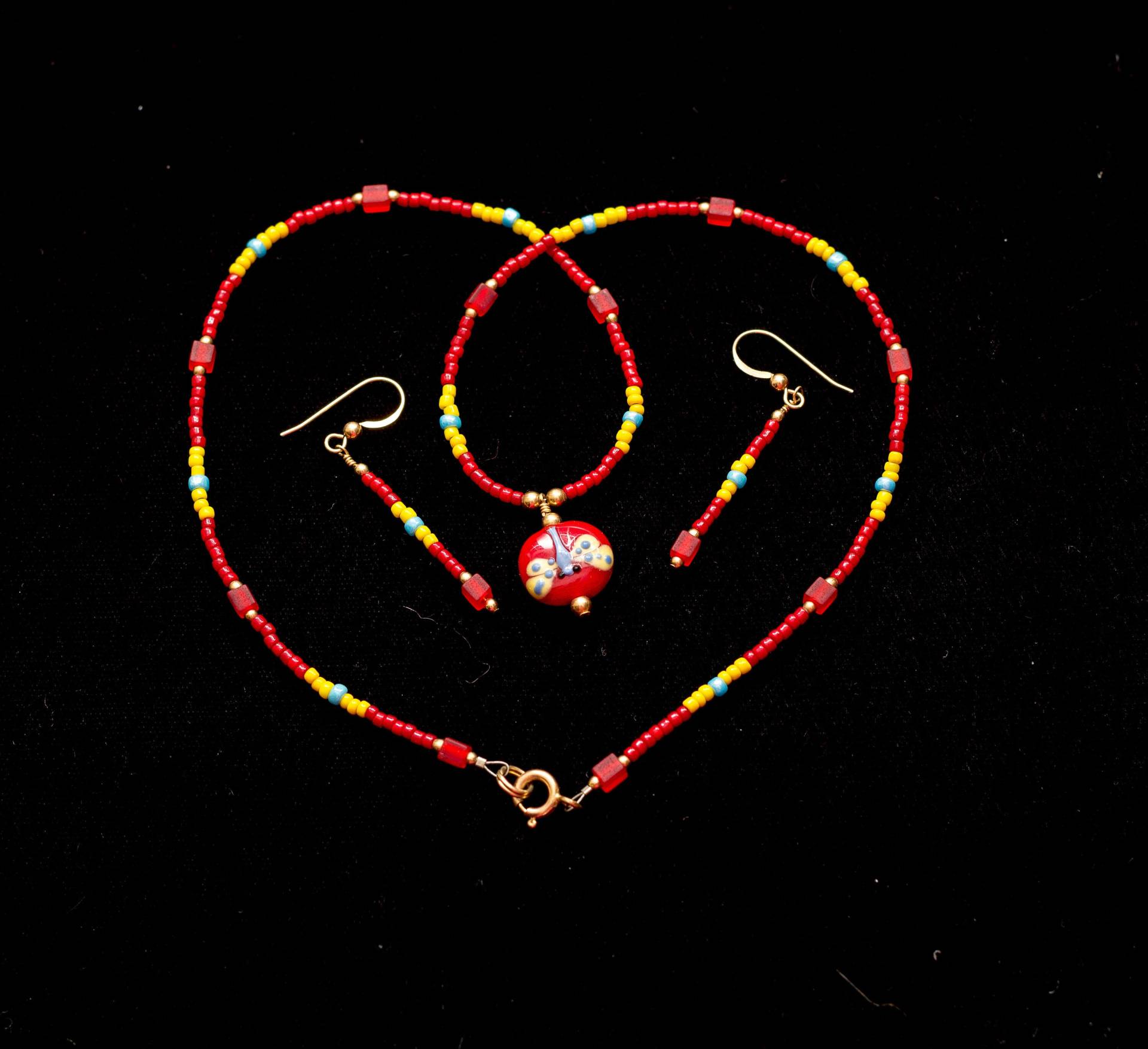 Symbol Der Freude - Torchwork Libelle Rocailles Perlen Halskette Und Ohrringe Set Symbol Der Freude - Torchwork Libelle Rocailles Perlen Halskette Und Ohrringe Set von LauraJaneJewelryShop