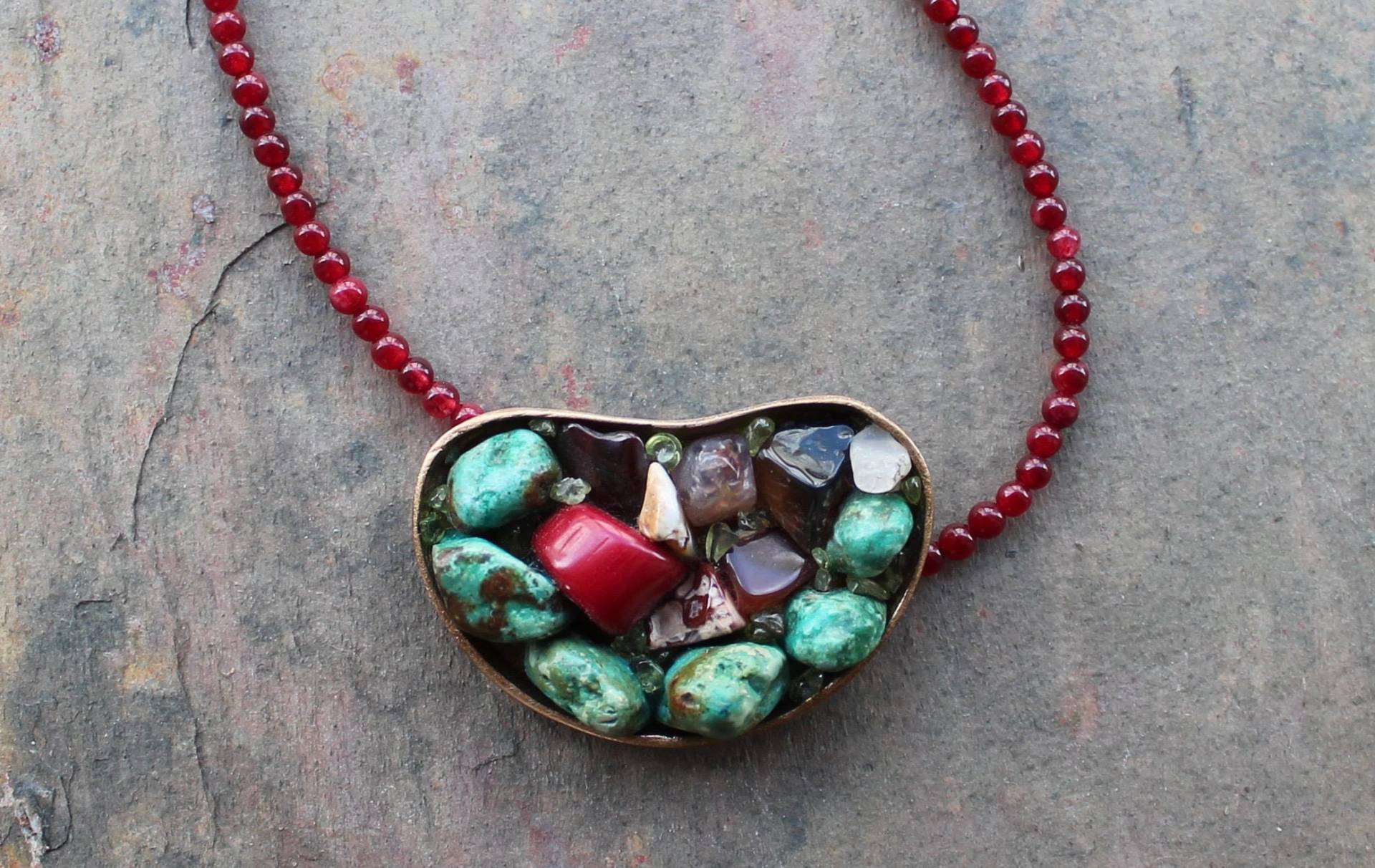 Mosaik-Halskette, Mosaikpendant, Einzigartige Halskette Mosaik-Halskette, Mosaikpendant, Einzigartige Halskette von LauraLynSternMosaics