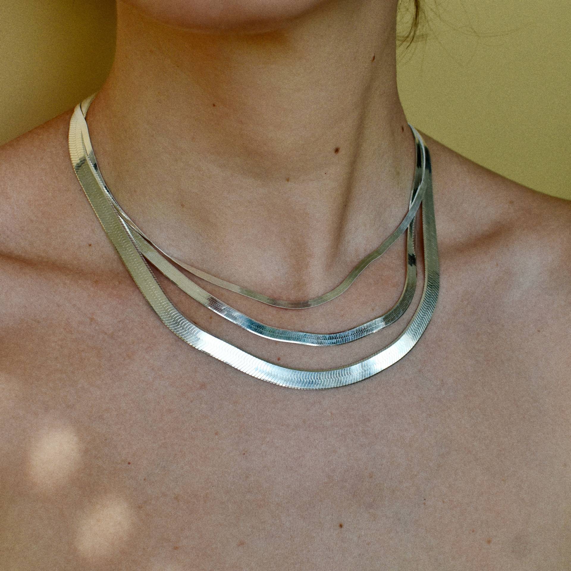 Herringbone Schichtung Halsketten Aus Sterlingsilber , Handgemacht in Italien Herringbone Schichtung Halsketten Aus Sterlingsilber , Handgemacht in Italien von LauraMarJewelry