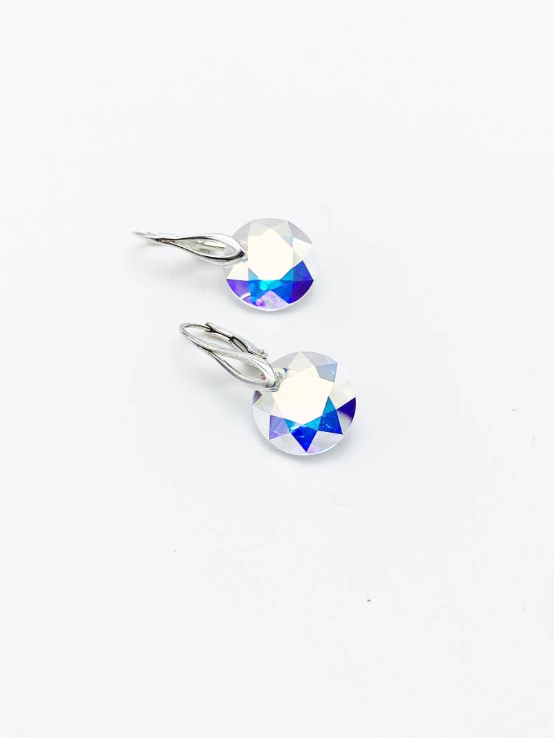 Swarovski Kristall Baumelnde Ohrringe Aurora Borealis Auf 925 Silberschwellen, Ab Swarovski Kristall Baumelnde Ohrringe Aurora Borealis Auf 925 Silberschwellen, Ab von LauraScreations27