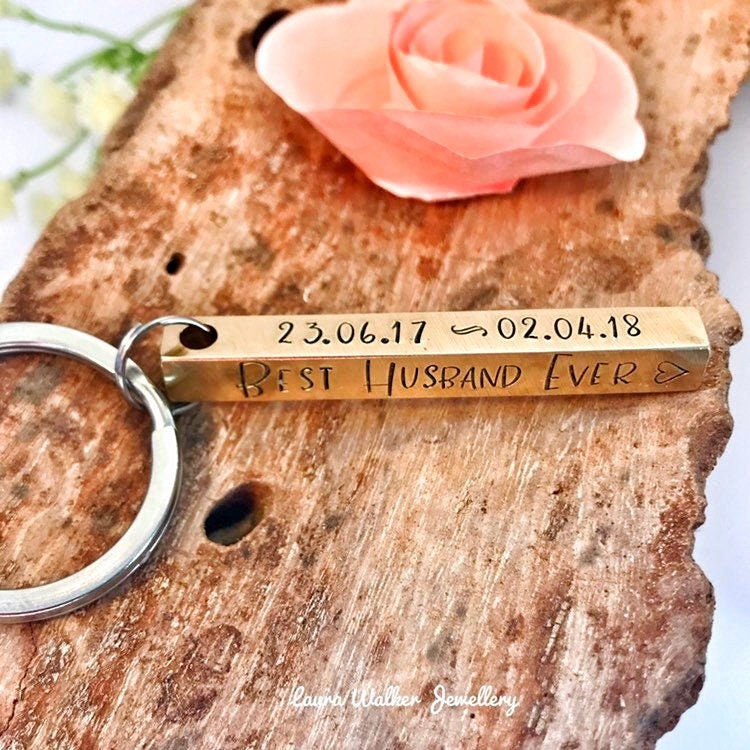 Geschenkidee Für Papa, Schlüsselanhänger Aus Messing, Personalisierter Papa Geschenkidee Für Papa, Schlüsselanhänger Aus Messing, Personalisierter Papa von LauraWalkerJewellery