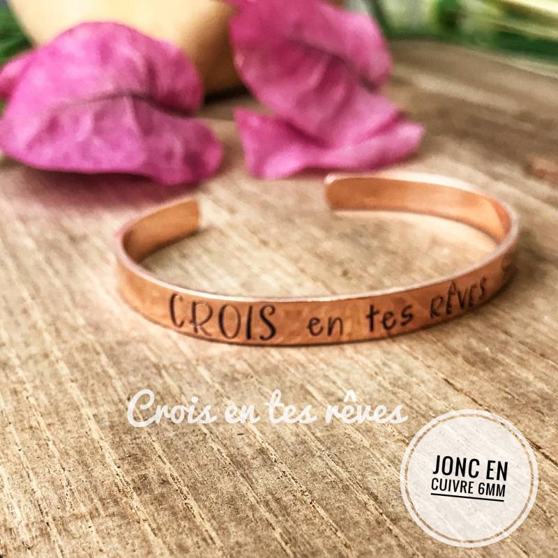 Glauben Sie An Ihre Träume, Kupfer Armreif, Armband, Personalisierter Geschenk, Damen Armreif von LauraWalkerJewellery