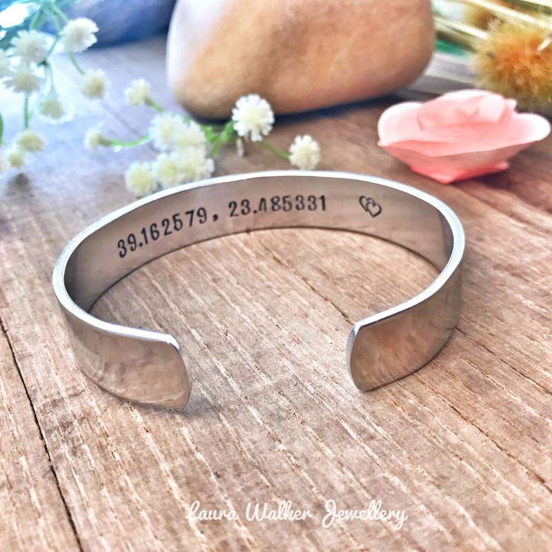 Herren-Koordinaten-Armband, Herren-Valentinstag-Schmuck, Personalisiertes Ehemann-Geschenk Herren-Koordinaten-Armband, Herren-Valentinstag-Schmuck, Personalisiertes Ehemann-Geschenk von LauraWalkerJewellery