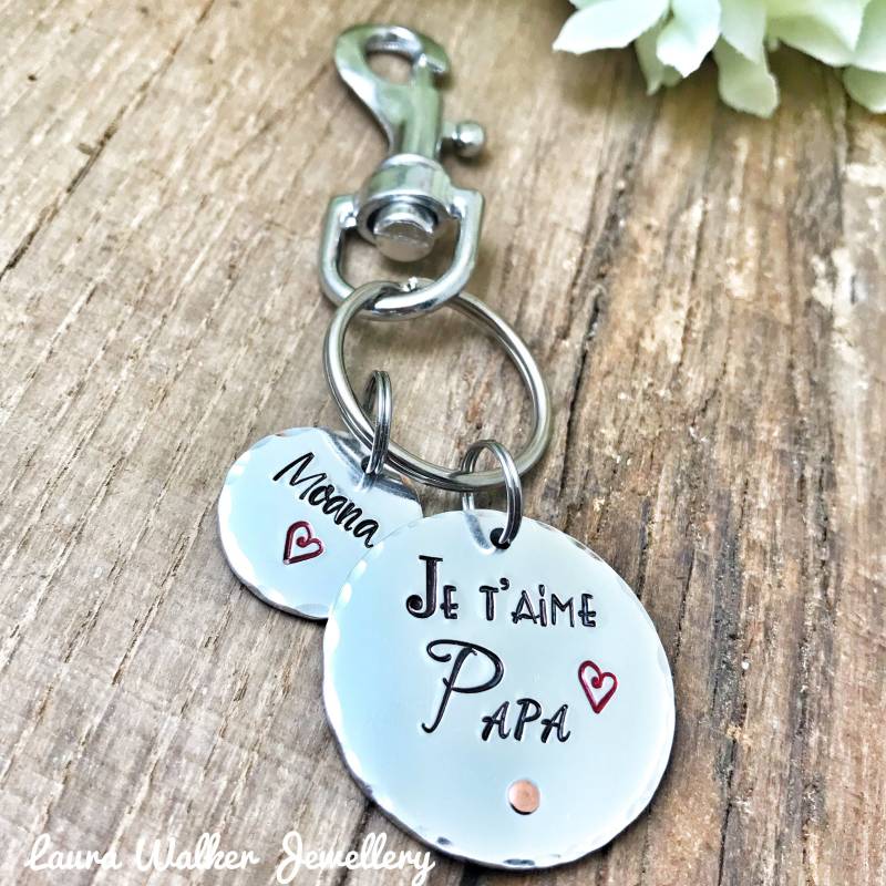 Papa-Geschenk, Personalisierter Papa-Schlüsselanhänger, Geschenk Mit Familiennamen Papa-Geschenk, Personalisierter Papa-Schlüsselanhänger, Geschenk Mit Familiennamen von LauraWalkerJewellery