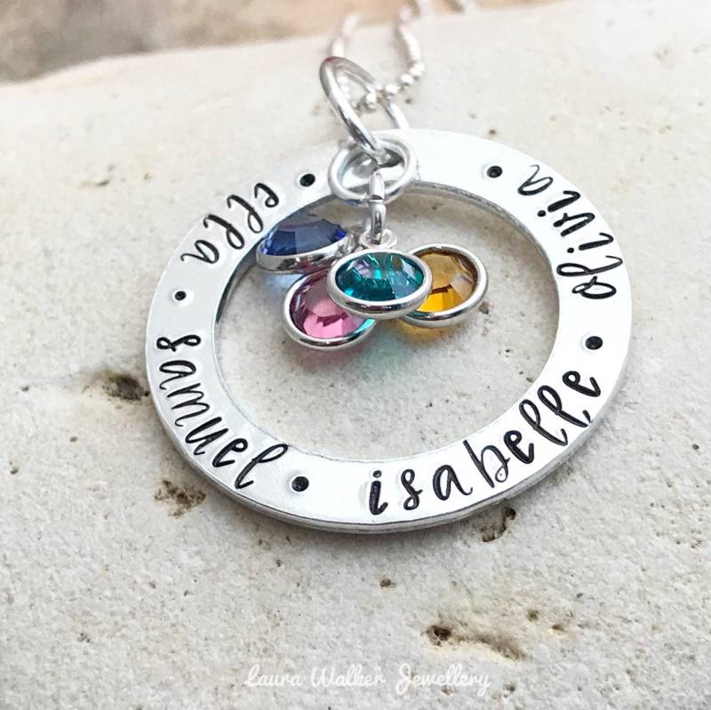 Personalisierte Namensscheibe, Namenskette Für Kinder, Namenskette, Enkelkinder von LauraWalkerJewellery
