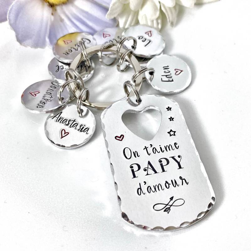 Personalisierter Opa-Schlüsselanhänger, Papa-Opa-Geschenkidee, Schlüsselanhänger Zum Großvatertag Personalisierter Opa-Schlüsselanhänger, Papa-Opa-Geschenkidee, Schlüsselanhänger Zum Großvatertag von LauraWalkerJewellery