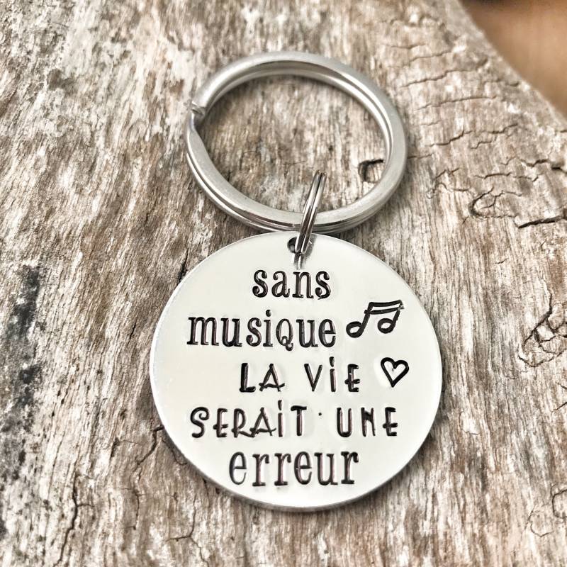 Personalisierter Schlüsselanhänger, Musikgeschenk, Papa-Geschenk von LauraWalkerJewellery