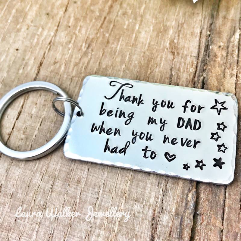 Schlüsselanhänger Für Stiefvater, Geschenk Individueller Stiefvater Schlüsselanhänger Für Stiefvater, Geschenk Individueller Stiefvater von LauraWalkerJewellery