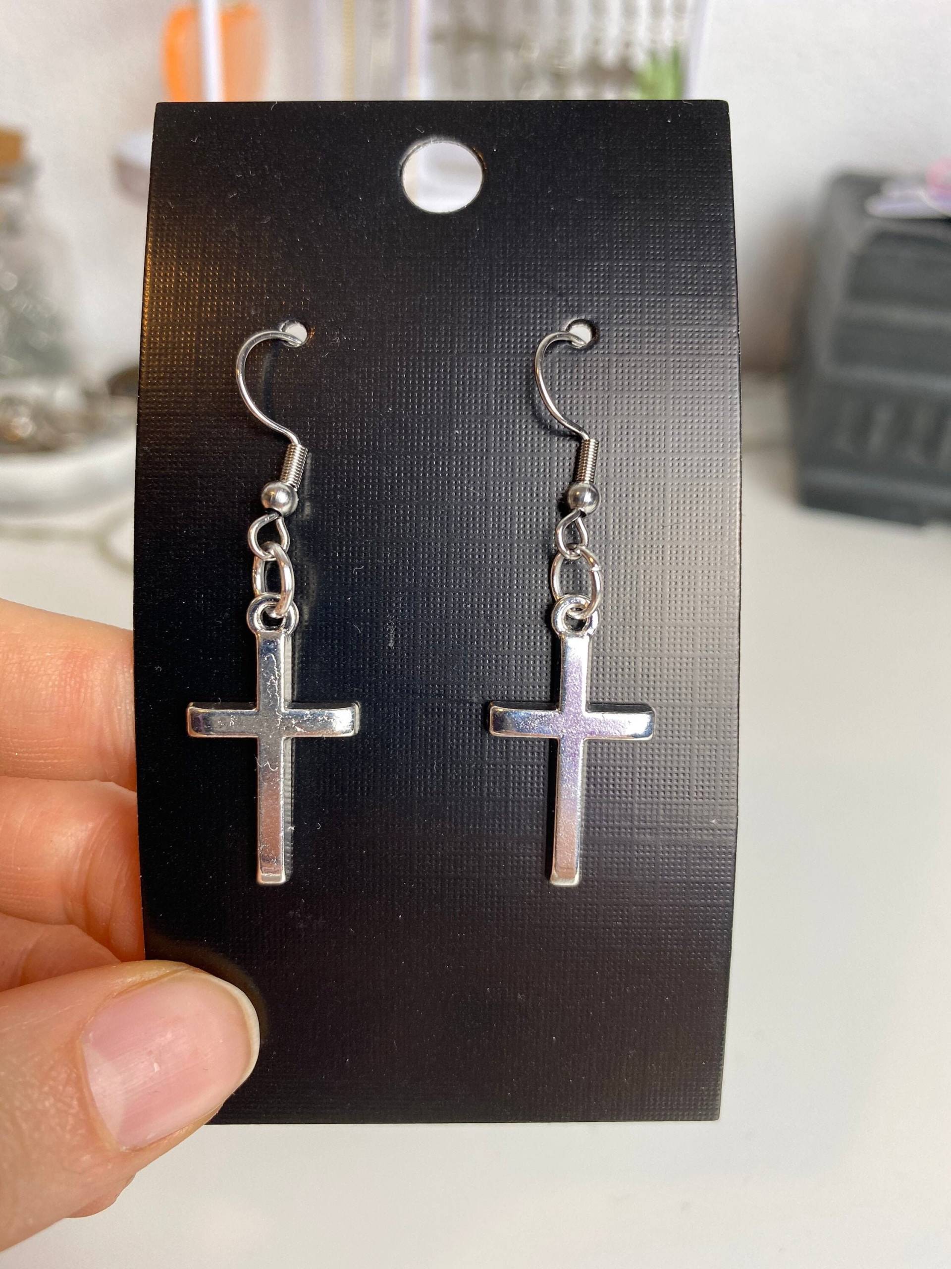 Kreuz Ohrringe, Silber, Edelstahl304, -Für Allergiker Geeignet Kreuz Ohrringe, Silber, Edelstahl304, -Für Allergiker Geeignet von LauraliJewellery