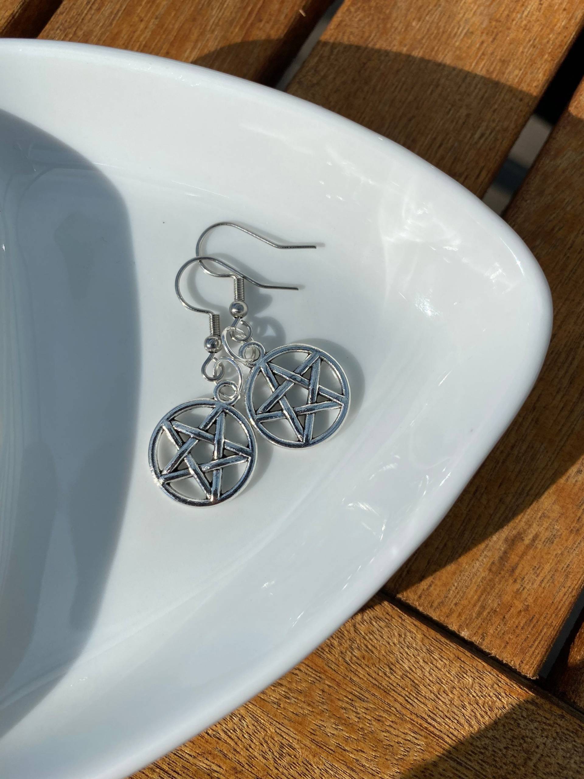 Pentacle-Earrings/ Pentacle Ohrringe, Silber, Edelstahl -Für Allergiker Geeignet Pentacle-Earrings/ Pentacle Ohrringe, Silber, Edelstahl -Für Allergiker Geeignet von LauraliJewellery
