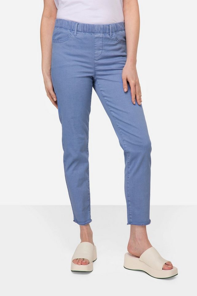 Laurasøn Funktionshose 7/8-Slimhose schmale Passform 4-Pocket Fransensaum von Laurasøn