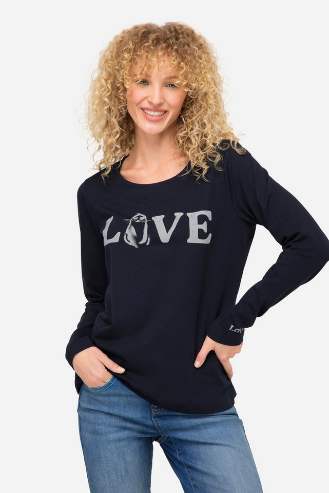 Laurasøn T-Shirt T-Shirt Regular Fit LOVE Print Rundhals Langarm von Laurasøn