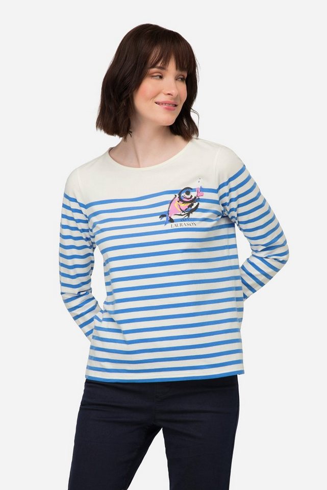 Laurasøn Rundhalsshirt T-Shirt Ringel Fisch Motiv Rundhals Langarm von Laurasøn