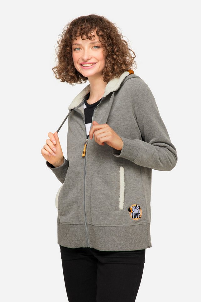 Laurasøn Sweatjacke Hoodie-Jacke Sweat Kapuze innen aus Teddy Langarm von Laurasøn
