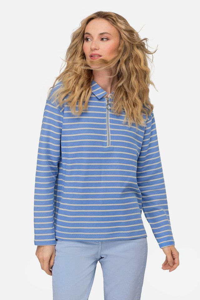 Laurasøn Sweatshirt Sweatshirt Ringel Polokragen Langarm von Laurasøn