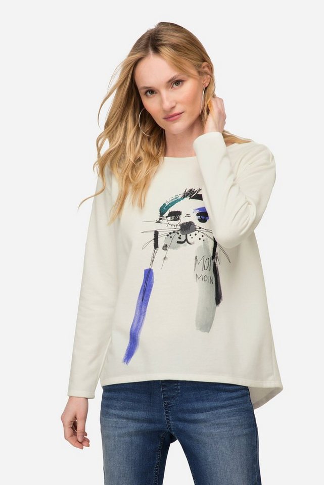 Laurasøn Sweatshirt Sweatshirt oversized Robben Print Rundhals Langarm von Laurasøn