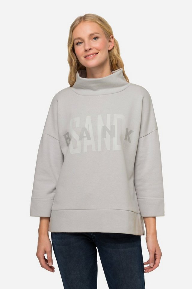 Laurasøn Sweatshirt Sweatshirt oversized SANDBANK-Druck Stehkragen von Laurasøn