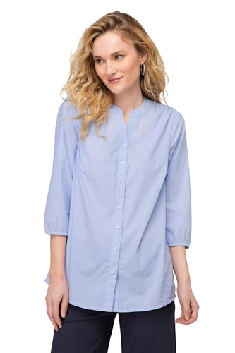 Laurasøn Bluse, Streifen, Stehkragen, 3/4-Ärmel hellblau M 818880703-M von Laurasøn