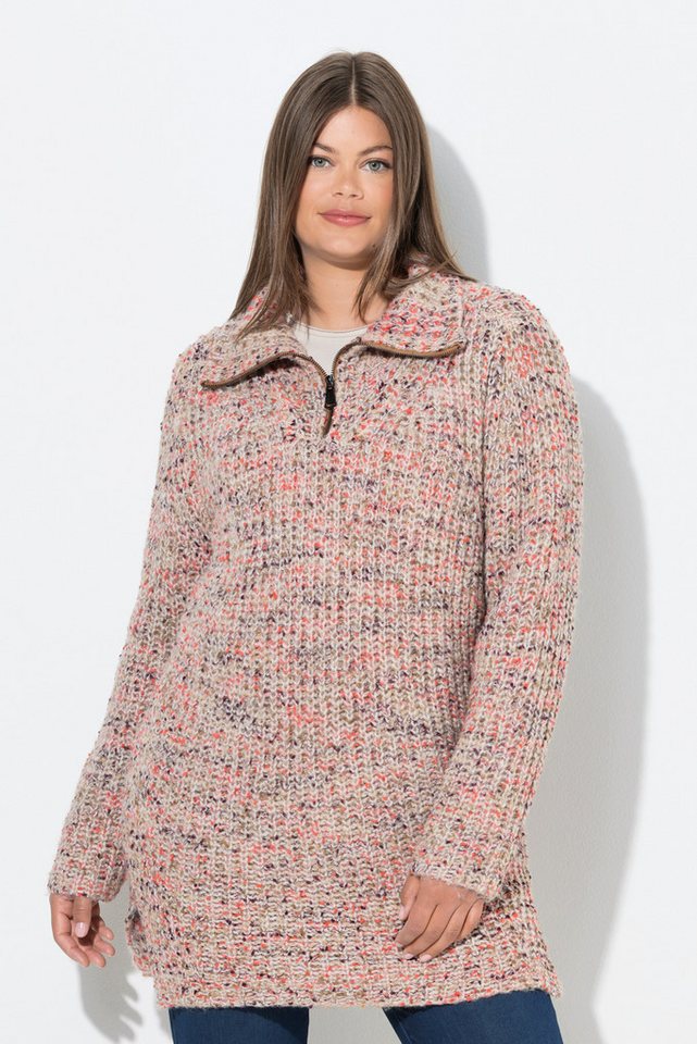 Laurasøn Fleecepullover Long-Strickpullover Langarm Trojakragen von Laurasøn