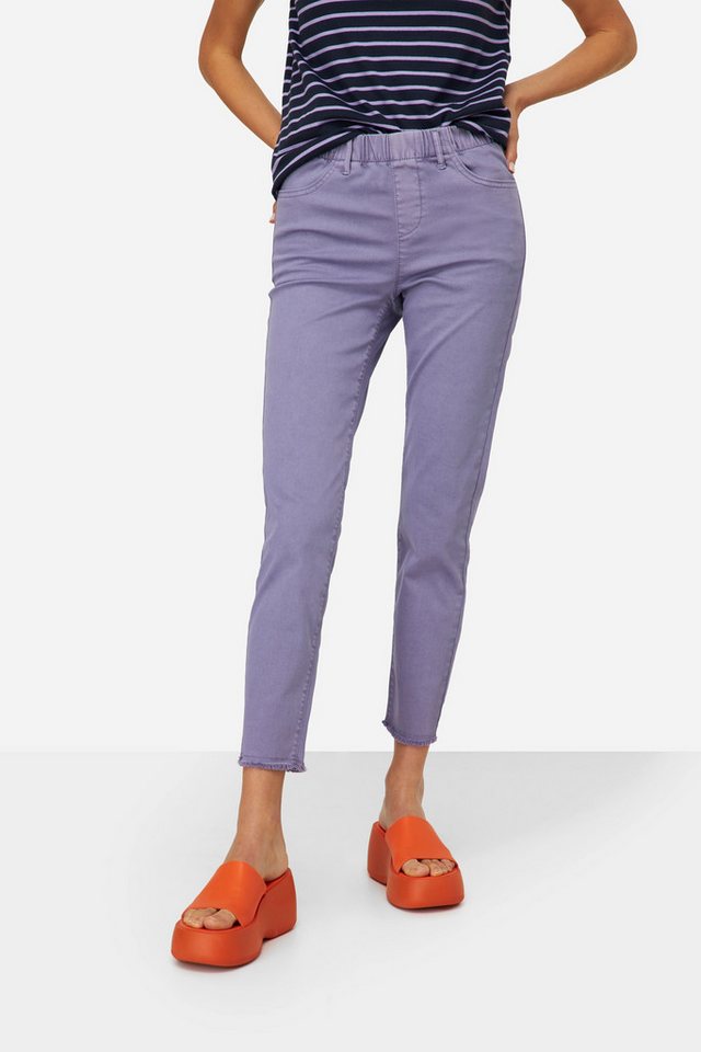 Laurasøn Funktionshose 7/8-Slimhose schmale Passform 4-Pocket Fransensaum von Laurasøn