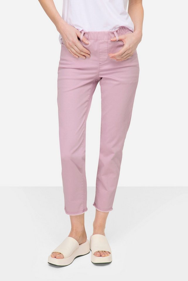 Laurasøn Funktionshose 7/8-Slimhose schmale Passform 4-Pocket Fransensaum von Laurasøn