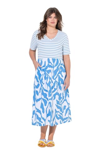 Laurasøn Jerseykleid, V-Ausschnitt, 1/2 Arm, Oeko-TEX himmelblau 52+ 836941726-52+ von Laurasøn