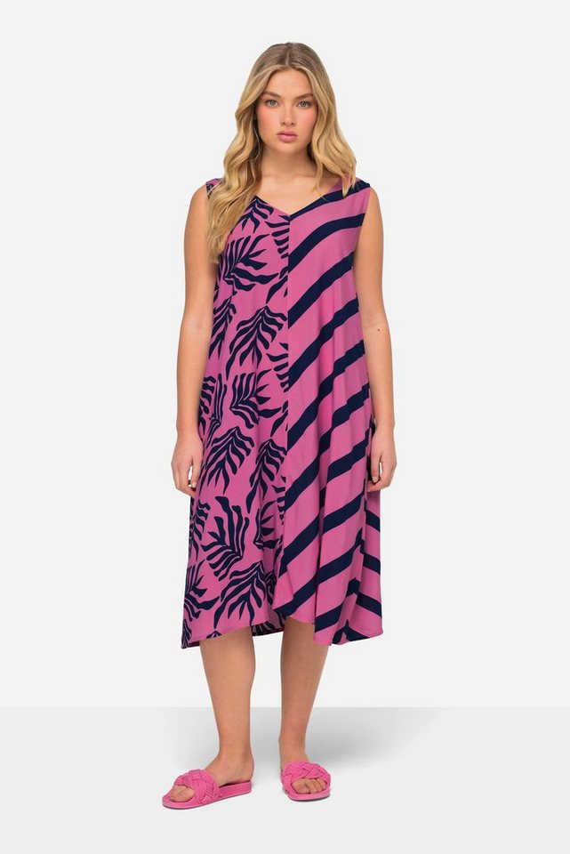 Laurasøn Jerseykleid Kleid A-Line Print-Mix V-Ausschnitt ärmellos von Laurasøn