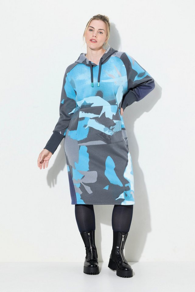 Laurasøn Jerseykleid Sweatkleid Kapuze Langarm oversize von Laurasøn