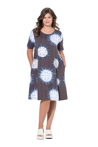 Laurasøn Kleid, 1/2-Arm, Rundhalsausschnitt, Oeko-TEX MIG Dunkles Taupe 44+ 840360350-44+ von Laurasøn