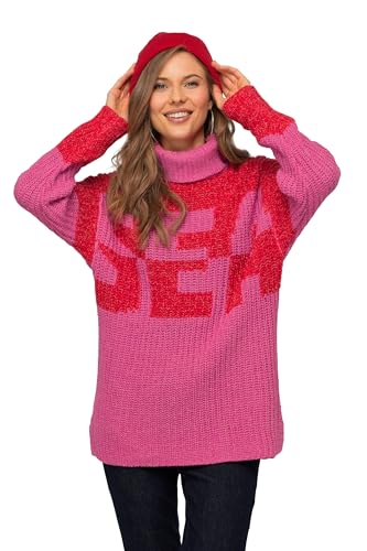 Laurasøn Pullover, Colorblocking Wording SEA, zweifarbig, Rollkragen, Langarm hellpink L 822410549-L von Laurasøn
