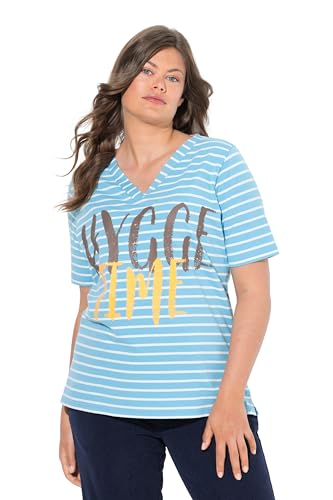 Laurasøn Ringelshirt, 1/2-Arm, V-Ausschnitt hellblau 52+ 840418718-52+ von Laurasøn