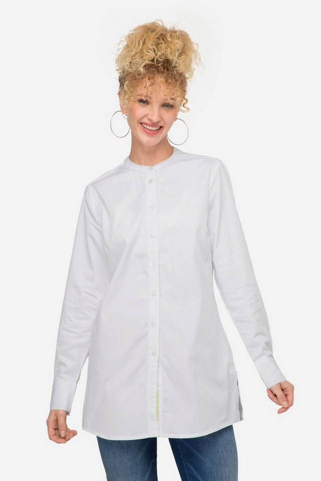 Laurasøn Satinbluse Bluse Stehkragen Langarm von Laurasøn