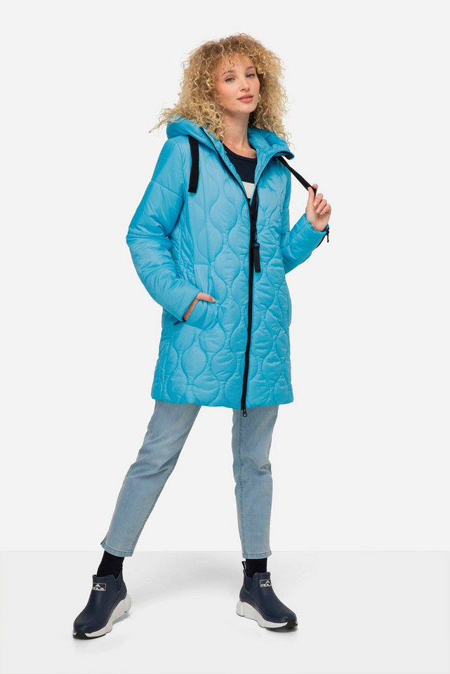 Laurasøn Steppjacke Long-Steppjacke Kapuze Zipper Langarm von Laurasøn