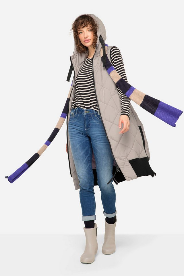 Laurasøn Steppweste Steppweste lange Form Kapuze 2-Wege-Zipper von Laurasøn