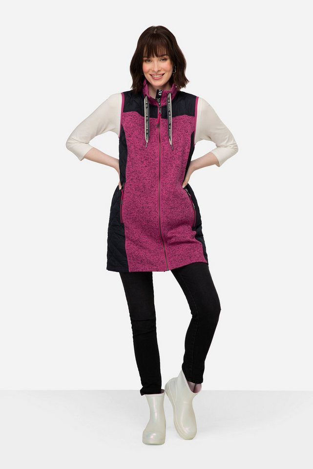 Laurasøn Steppweste Strickfleece-Weste Stepp-Einsätze Stehkragen von Laurasøn