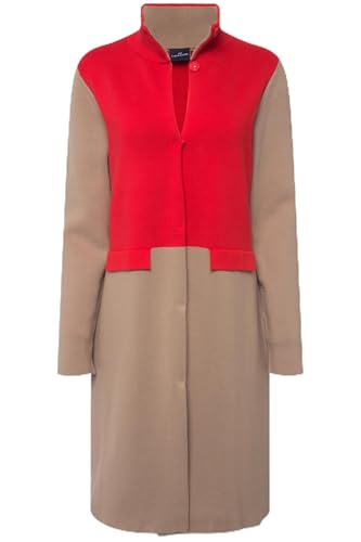 Laurasøn Strickjacke, zweifarbig, Stehkragen, Druckknöpfe, Langarm salsarot M 823689524-M von Laurasøn