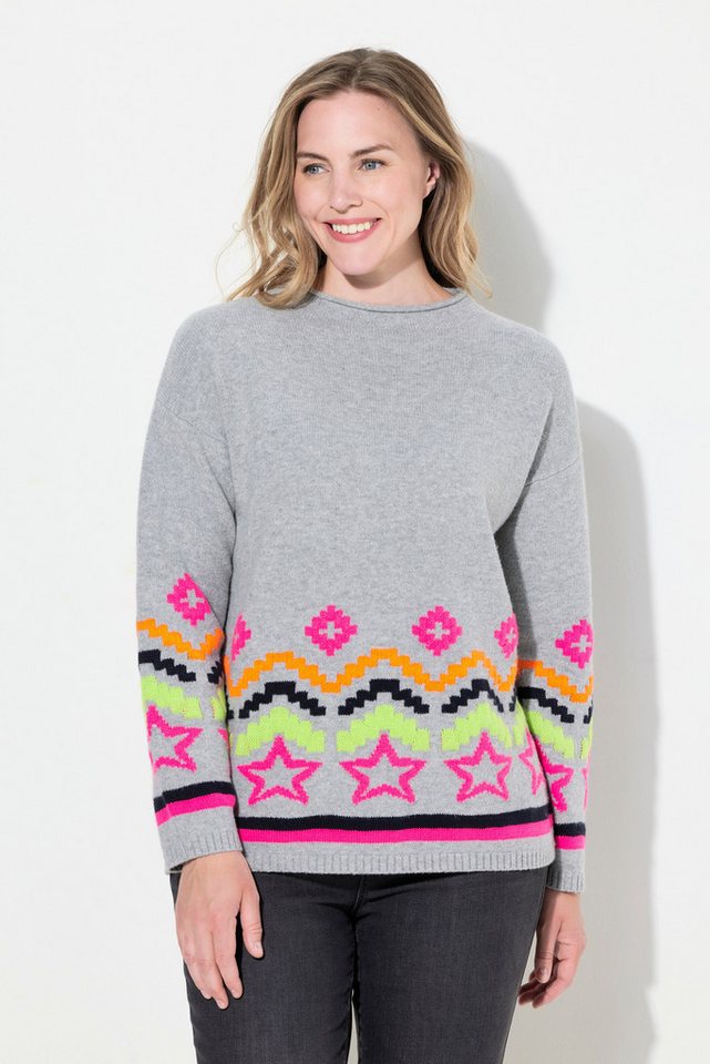 Laurasøn Strickpullover Jacquard Pullover Turtleneck Langarm von Laurasøn