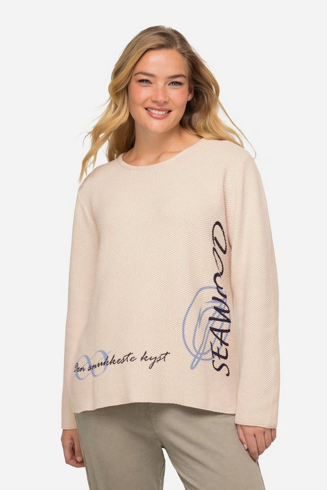 Laurasøn Strickpullover Pullover oversized Schriftzüge Langarm von Laurasøn