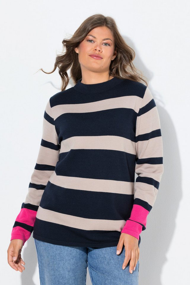 Laurasøn Strickpullover Ringelstrickpullover Langarm Turtleneck von Laurasøn