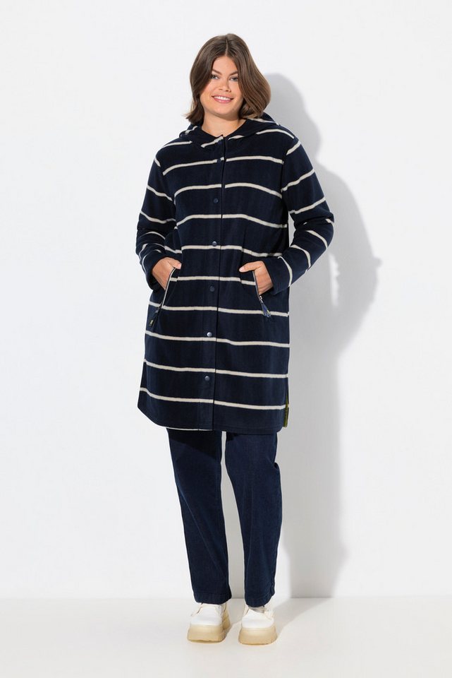 Laurasøn Sweatjacke Lange Fleecejacke Kapuze Langarm von Laurasøn