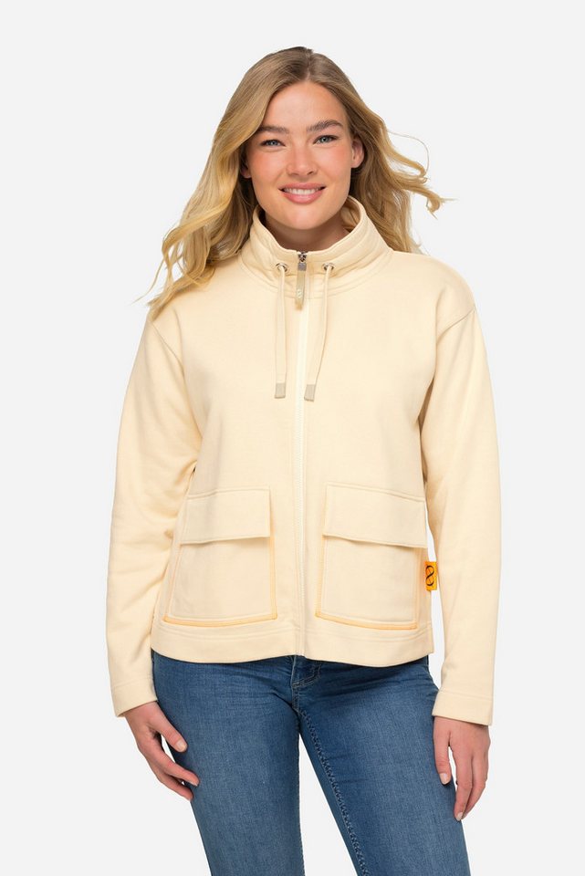 Laurasøn Sweatjacke Sweatjacke Stehkragen Rücken-Print Zipper OEKO-TEX von Laurasøn