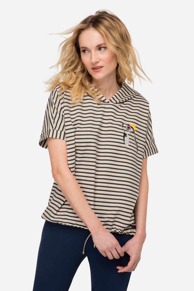 Laurasøn Sweatshirt Hoodie Sweater Ringel Robbe Kapuze Halbarm von Laurasøn