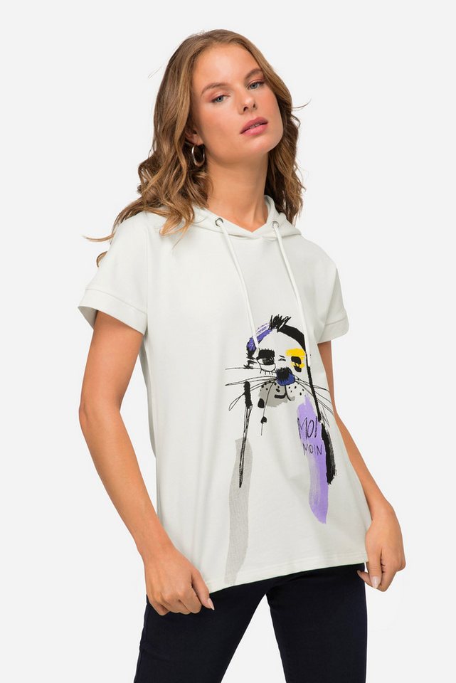 Laurasøn Sweatshirt Hoodie Sweater oversized Robbe Kapuze Halbarm von Laurasøn